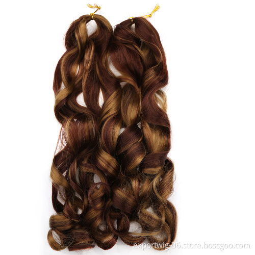 22 Inch 150G Spiral Curls Synthetic Loose Wave Spiral Curl Wavy Braiding Hair  French Curl Braids Yaki Hair Extensions  Bundles